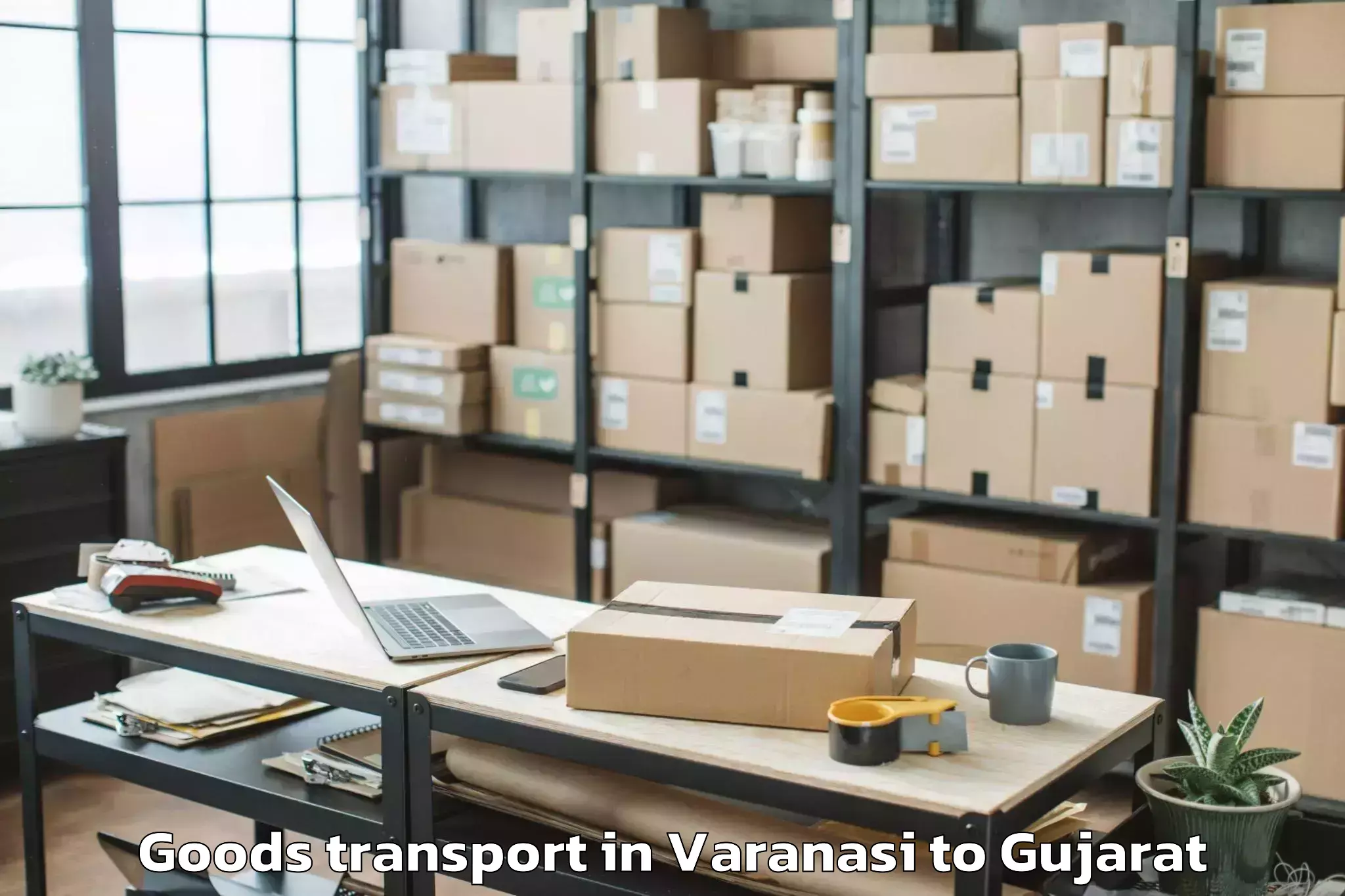 Top Varanasi to Dantiwada Goods Transport Available